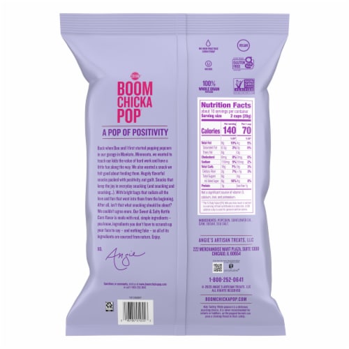 Angie's Boomchickapop Sweet And Salty Kettle Corn Popcorn Gluten Free Perspective: back