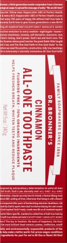 Dr. Bronners All-One Organic Cinnamon Toothpaste Perspective: back