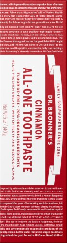 Dr. Bronners All-One Organic Cinnamon Toothpaste Perspective: back