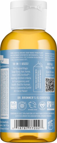 Dr. Bronner's Magic Soaps 18-in-1 Unscented Baby-Mild Pure-Castile Liquid Soap Perspective: back