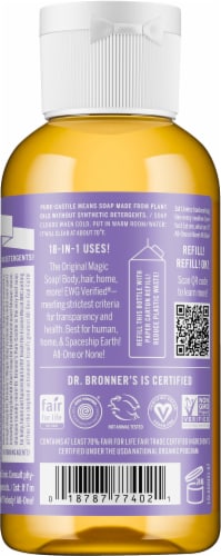 Dr. Bronner's 18-in-1 Hemp Lavender Pure-Castile Liquid Soap Perspective: back