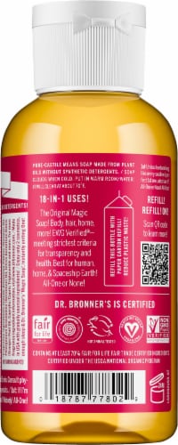 Dr. Bronner's Magic Soaps 18-in-1 Hemp Rose Pure-Castile Liquid Soap Perspective: back