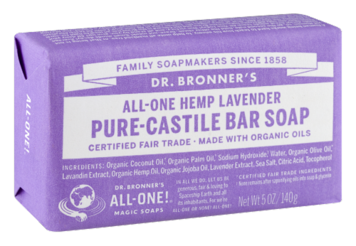 Dr. Bronner's All-One Hemp Lavender Pure-Castile Bar Soap Perspective: back