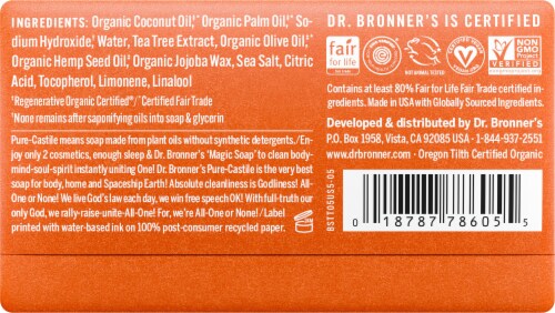 Dr. Bronner's All-One® Bar Soap Hemp Tea Tree Perspective: back
