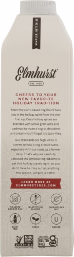 Elmhurst® Seasonal Vanilla Lavendar Rich & Creamy Oat & Cashew Nog Perspective: back
