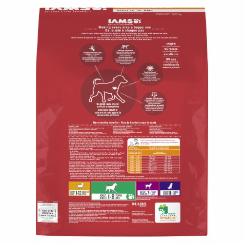 IAMS PROACTIVE HEALTH Adult Lamb Meal and Rice Dry Dog Food Perspective: back