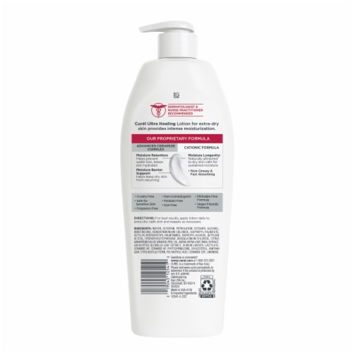 Curel Ultra Healing Hand and Body Lotion, Fragrance-Free for Dry Skin, Dermatologist Recommended Perspective: back