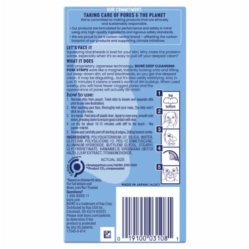 Biore Deep Cleansing Pore Nose Strips Perspective: back