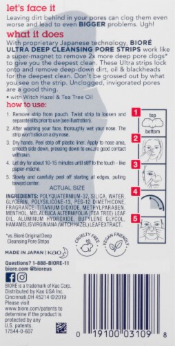Biore Witch Hazel Ultra Deep Cleansing Pore Strips Perspective: back