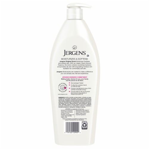 Jergens Original Scent with Cherry Almond Body Lotion Dry Skin Moisturizer Perspective: back