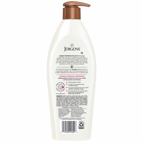 Jergens Coconut Hydrating Coconut Body Lotion, Lotion for Dry Skin, Dermatologist Tested Perspective: back