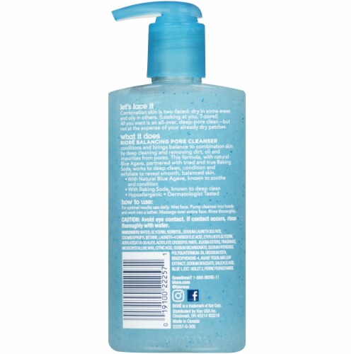 Bioré Blue Agave + Baking Soda Balancing Pore Cleanser for Combination Skin Perspective: back