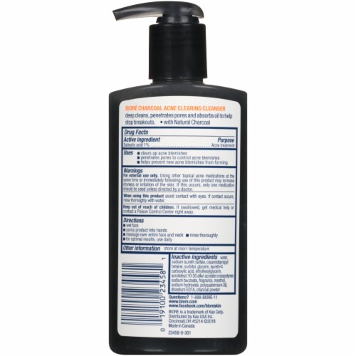 Biore Charcoal Acne Clearing Cleanser Perspective: back