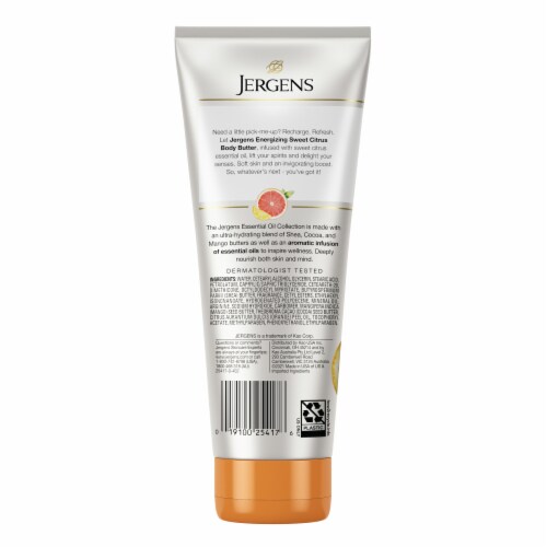 Jergens Sweet Citrus Triple Butter Blend Energizing Body Lotion Perspective: back