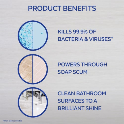 Lysol Power Foam Bathroom Cleaning Spray, Soap Scum and Shine Disinfectant, 24 oz Perspective: back