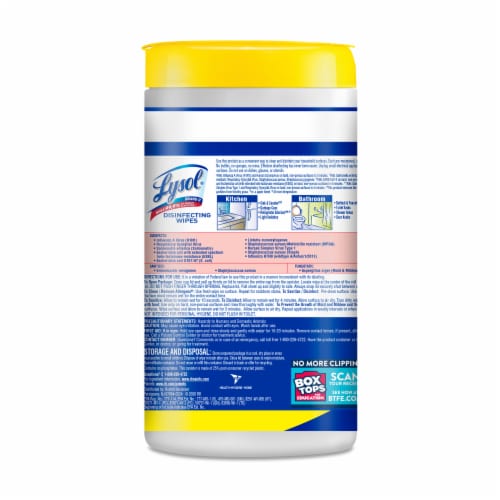 Lysol Disinfectant Multi-Surface and Antibacterial Lemon and Lime Blossom Cleaning  Wipes, 80 ct - Foods Co.