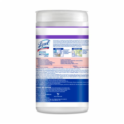 Lysol Dual Action Multi-Surface Antibacterial Scrubbing Citrus Scent Disinfectant Wipes Perspective: back