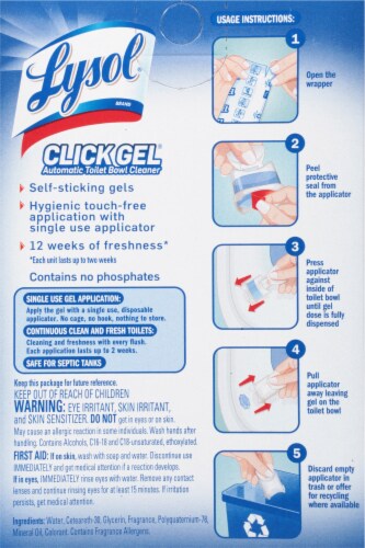 Lysol® Click Gel® Atlantic Fresh Scent Automatic Toilet Bowl Cleaner Perspective: back