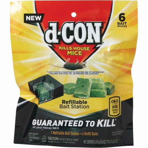  d-CON Refillable Corner Fit Mouse Bait Station, 1 Trap + 18 Bait  Refills : Patio, Lawn & Garden