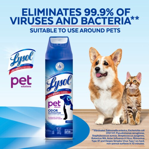 Lysol Pet Solutions Disinfectant Spray, Sanitizing  Antibacterial Spray, Fresh, 15 oz Perspective: back