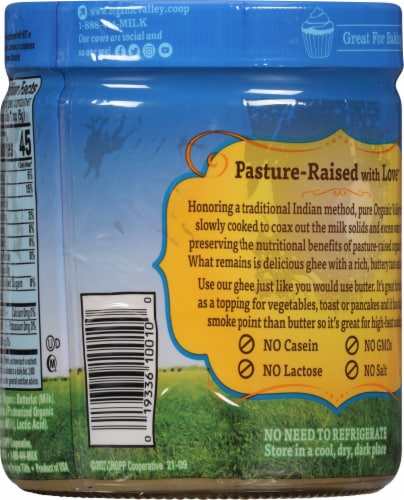 Organic Valley Ghee Clarified Butter Perspective: back