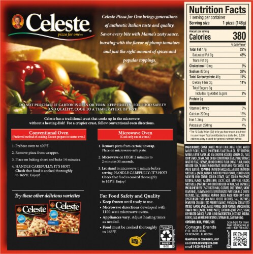Celeste Zesty 4 Cheese Pizza for One Perspective: back