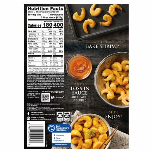 P.F. Chang's® Home Menu Crispy Honey Tempura Shrimp Perspective: back