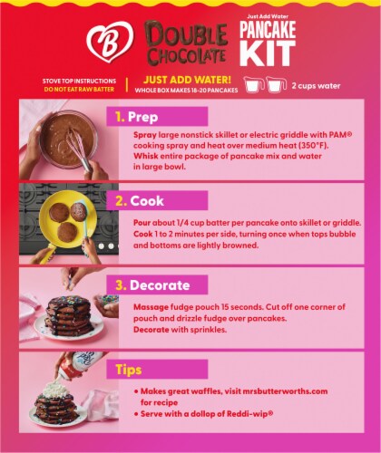 Mrs. Butterworth's® EPIC Double Chocolate Pancake Mix Kit Perspective: back