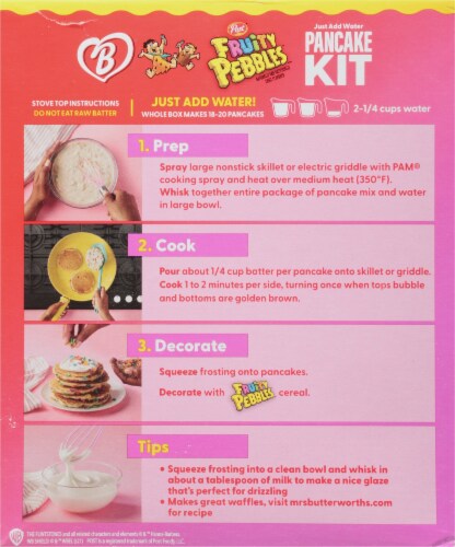 Mrs. Butterworth's® Epic Fruity Pebbles Pancake Mix Kit Perspective: back