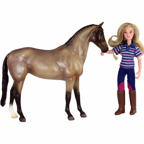 Breyer Freedom Series English Horse and Rider Doll Kids Toy Set and Accessories Perspective: back