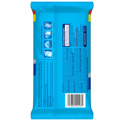 Windex Original Wipes Glass Window and Surface Pre-Moistened Cleaning Wipes Perspective: back