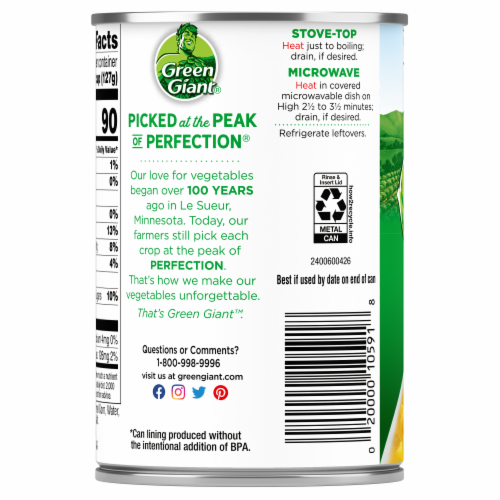 Green Giant Cream Style Sweet Corn Perspective: back