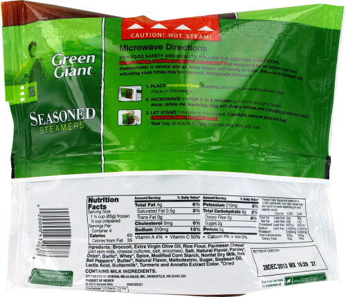 Green Giant Seasoned Steamers Tuscan Broccoli Perspective: back