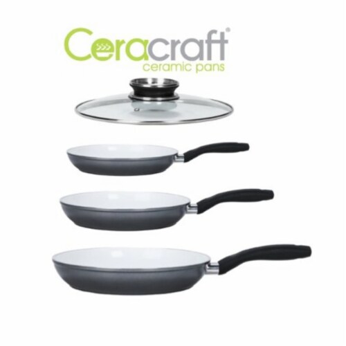 Ceracraft Ceramic Pan- 8 Induction Compatible (Chrome) Perspective: back