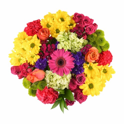 Colors of Spring Sunshine Floral Bouquet Perspective: back