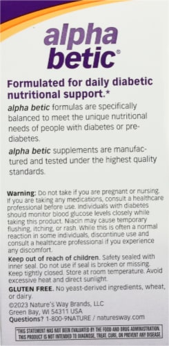 Nature's Way Alpha Betic® Multi Vitamin Tablets Perspective: back