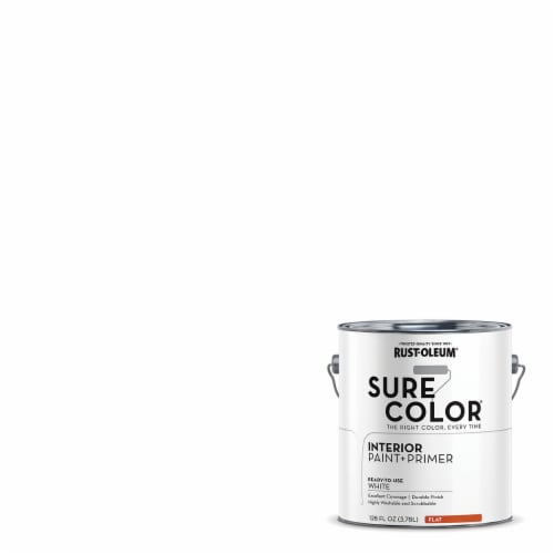 Rust-Oleum® Sure Color® Interior Wall Paint + Primer - Flat White Perspective: back