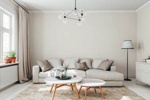 Rust-Oleum® Sure Color® Interior Paint + Primer - Linen White Eggshell Perspective: back