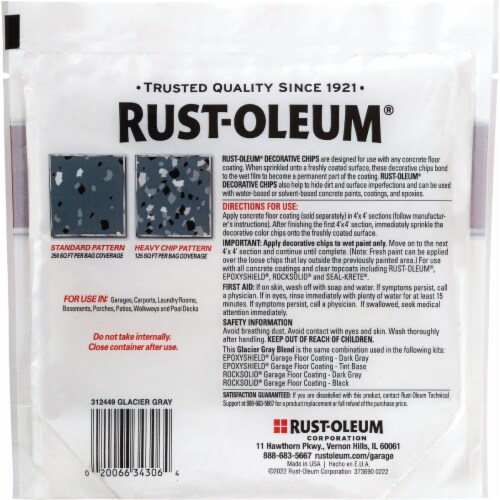 Rust-Oleum 312449 Decorative Color Chips Glacier Gray Blend 1LB Perspective: back