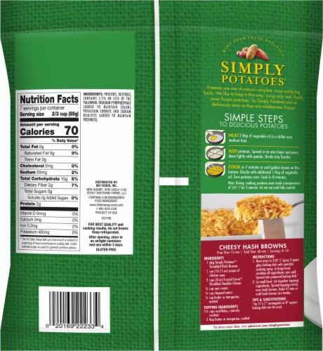 Simply Potatoes® Shredded Hash Browns Perspective: back