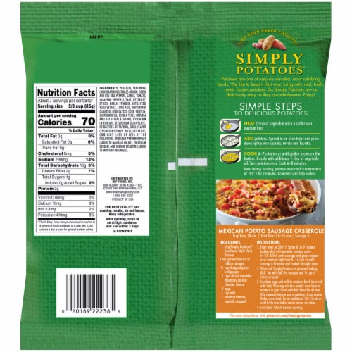 Simply Potatoes® Southwest Style Hash Browns Perspective: back