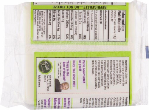 Tofutti Dairy Free Mozzarella Cheese Slices Perspective: back