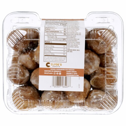 Clyde's Donuts Glazed Pumpkin Cake Donut Holes Perspective: back