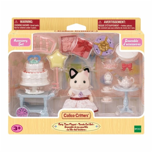 Calico Critters™ Party Time Lily Tuxedo Cat Figure Playset Perspective: back