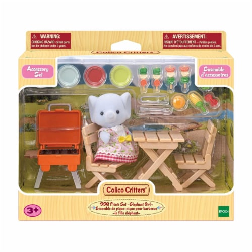 Calico Critters™ BBQ Picnic Miriam Bubblebrook Elephant Girl Playset Perspective: back