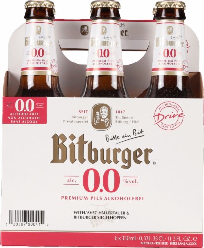 Bitburger® Non-Alcoholic Beer Bottles Perspective: back