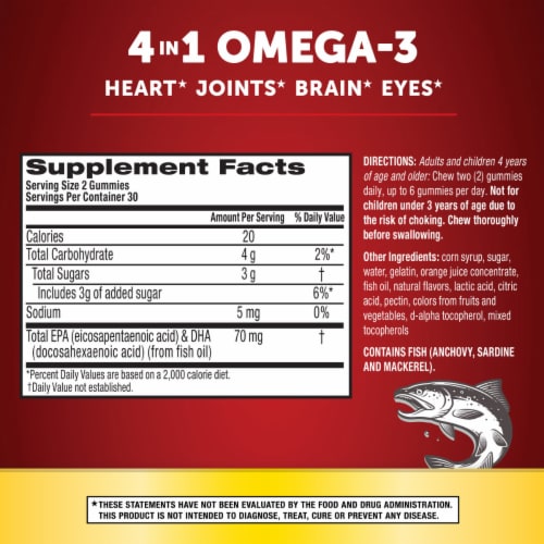 Schiff MegaRed® Advanced 4-in-1 Watermelon & Orange Omega-3 Gummies Perspective: back