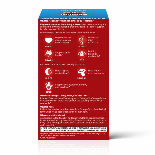 Shiff MegaRed Advanced Total Body Refresh Omega-3s Softgels Perspective: back