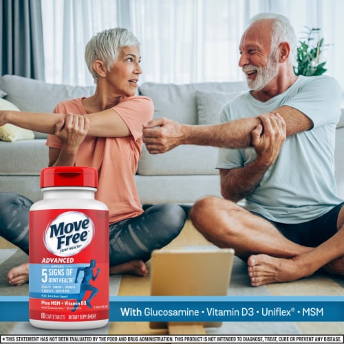 Move Free Joint Health Advanced Plus MSM & Vitamin D3 Tablets Perspective: back