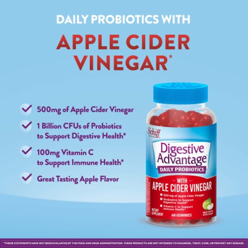 Digestive Advantage Daily Probiotics With Apple Cider Vinegar Gummies Perspective: back